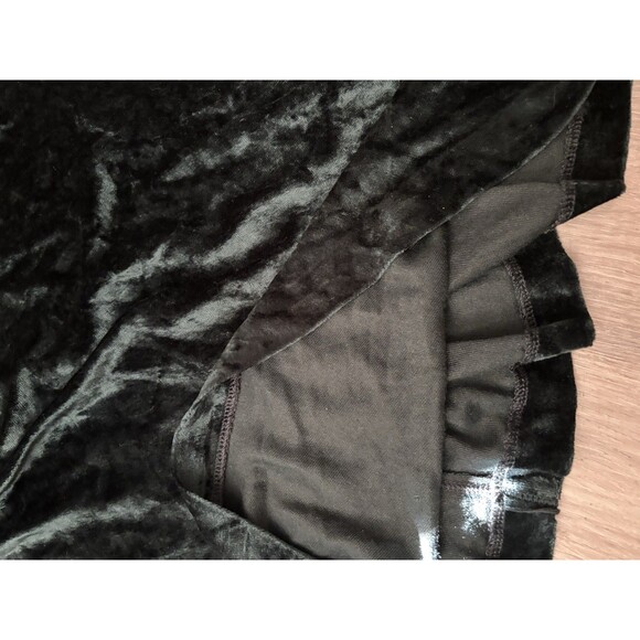 Crushed Forest Green Velour Asymmetric Ruched Draped Whimsigoth Maxi Skirt Sz L - Picture 9 of 10